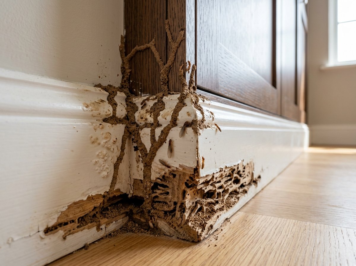 Active Termite Infestation Damage Before Treatment